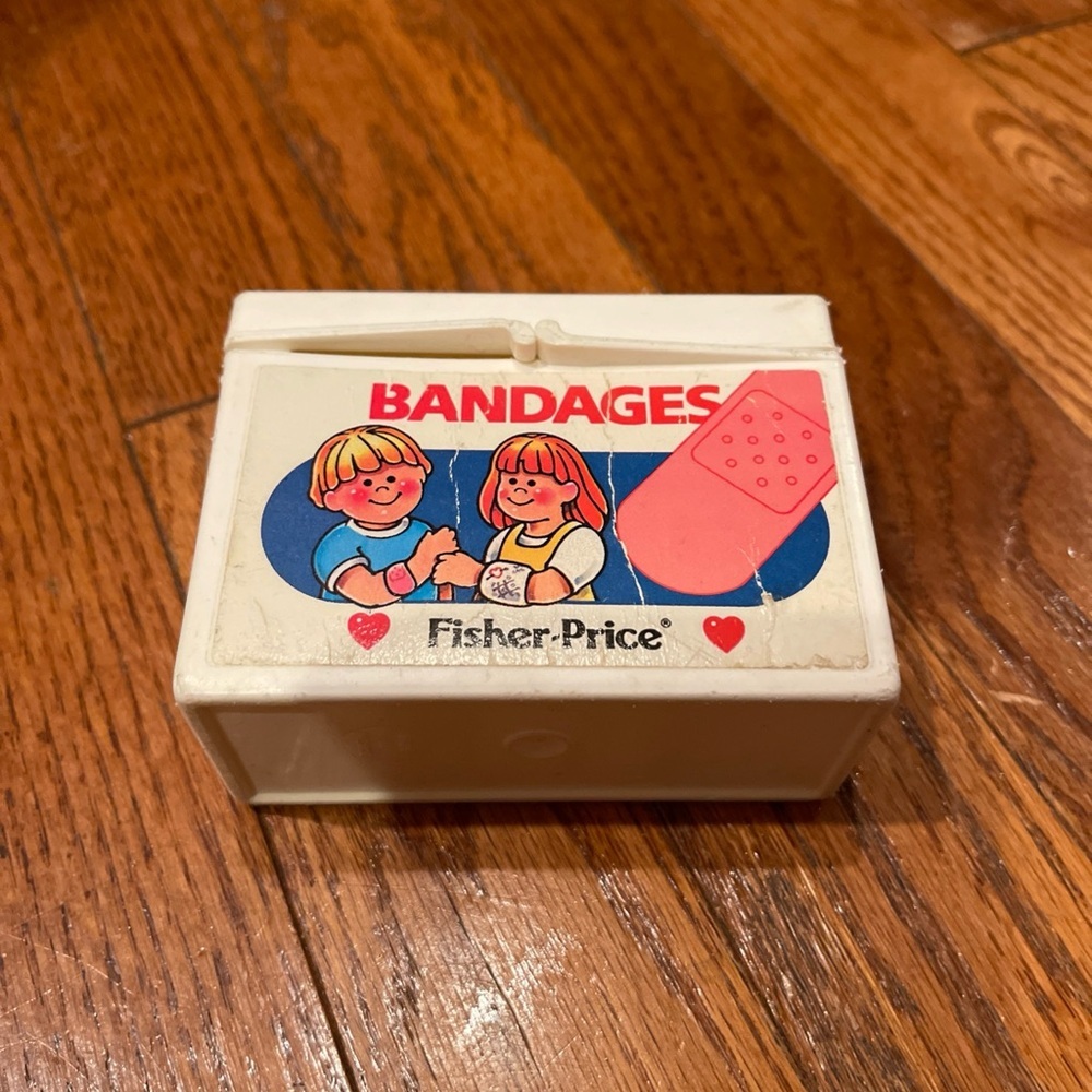 Fisher-Price Bandages Box with Red and Pink Design